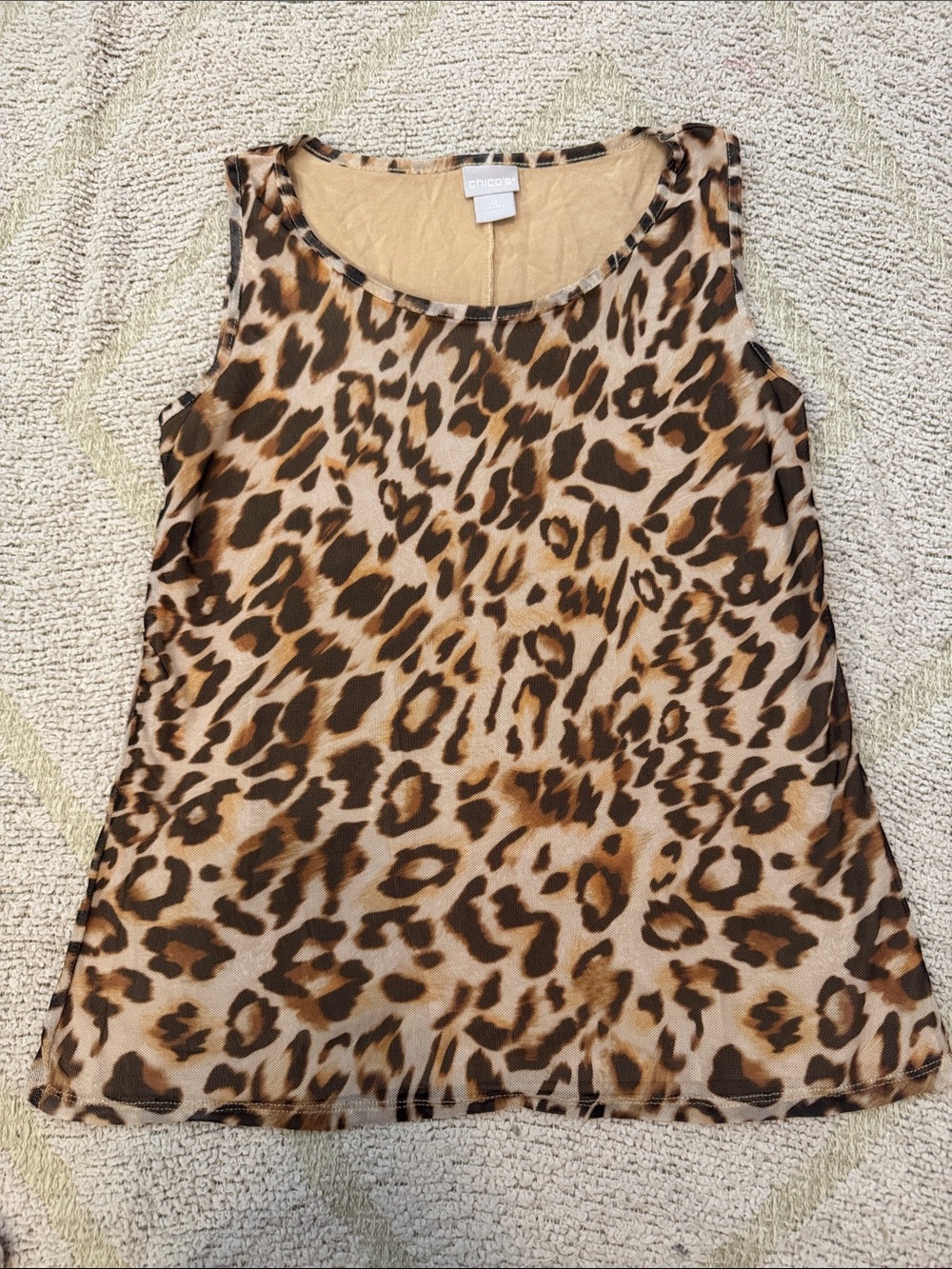 Chico’s Leopard Print Sleeveless Top Size 0 (S/M)